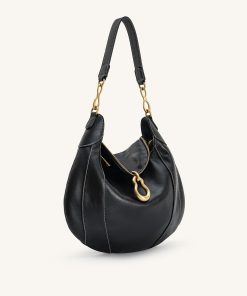 Alternative view of Daria Metal Pendant Embellished Shoulder Bag - Black