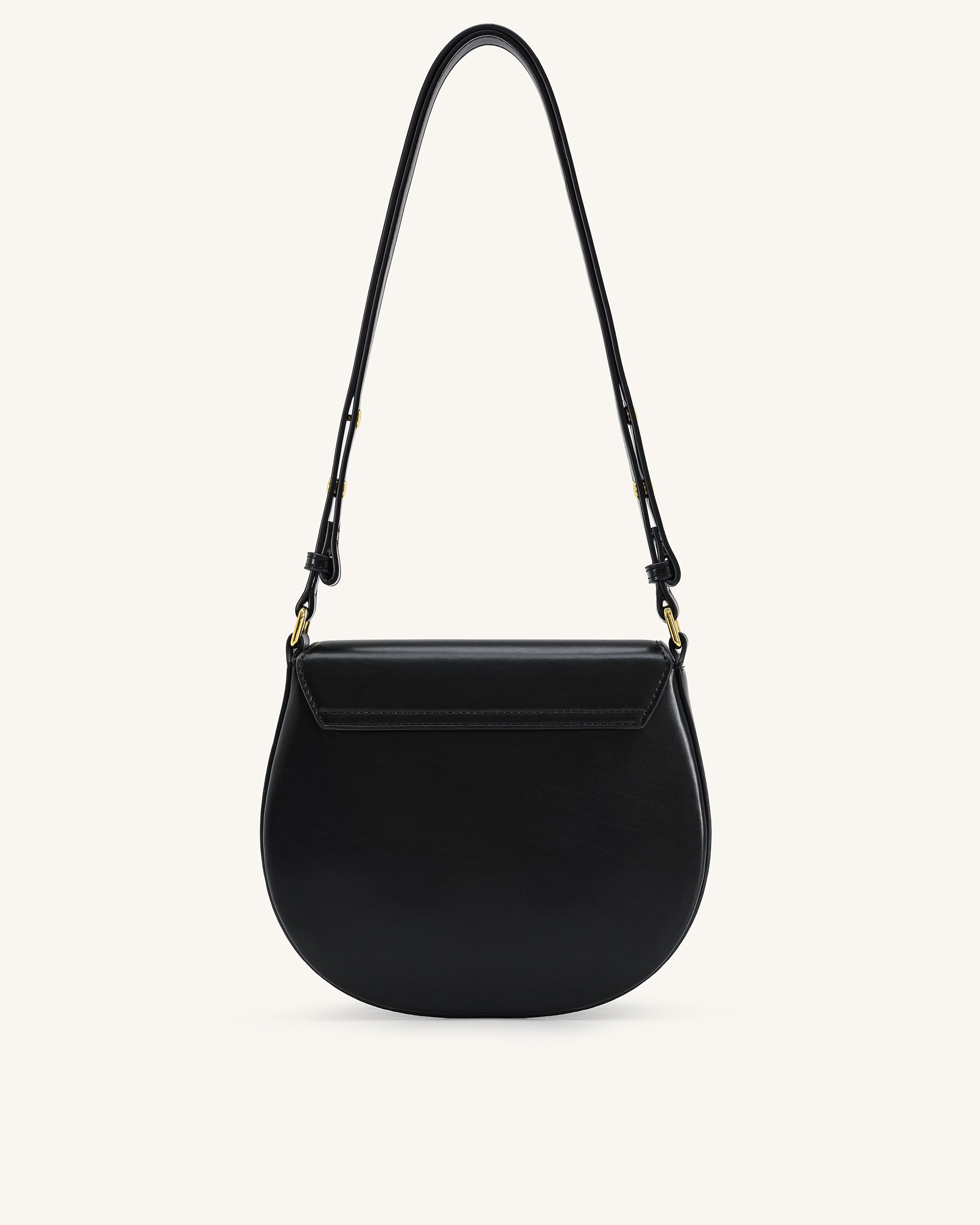 Diana Ring Flap Saddle Bag - Black - Image 3