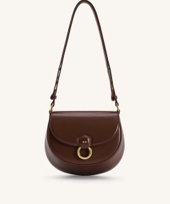 Diana Ring Flap Saddle Bag - Brown
