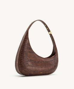 Alternative view of Harlee Shoulder Bag - Brown Croc