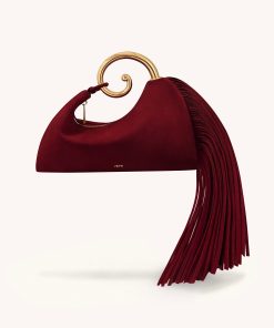 Nell Fringe Hardware Top Handle Bag - Burgundy