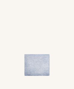 Afra Denim Embossed Wallet - Blue