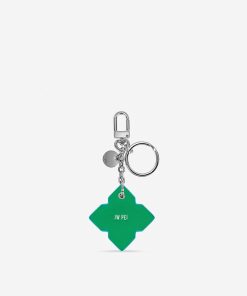 Alternative view of Rhombus Bag Charm And Key Holder - Grass Green & Lake Blue