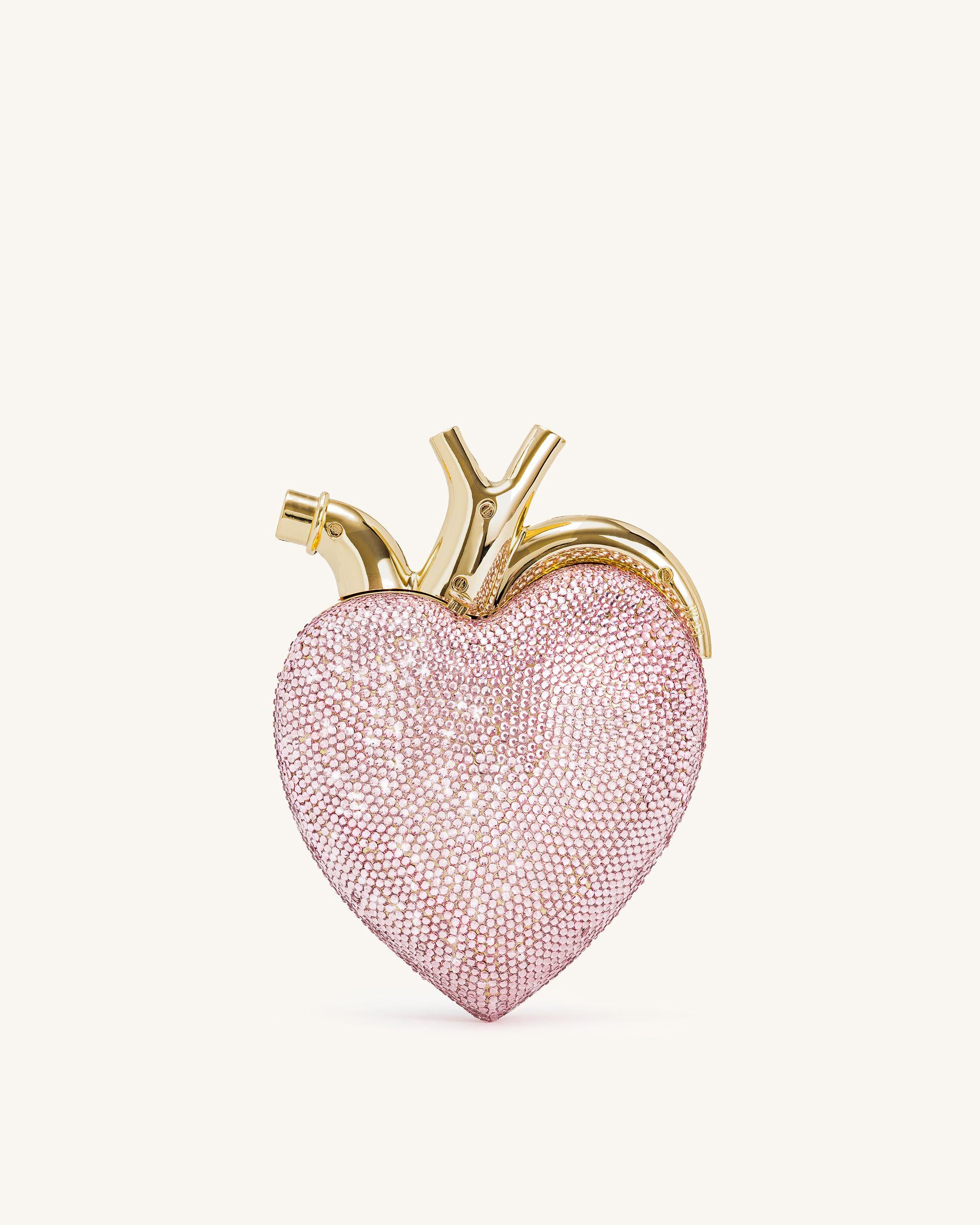 Maren Artificial Crystal Heart Shaped Bag - Pink - Image 4