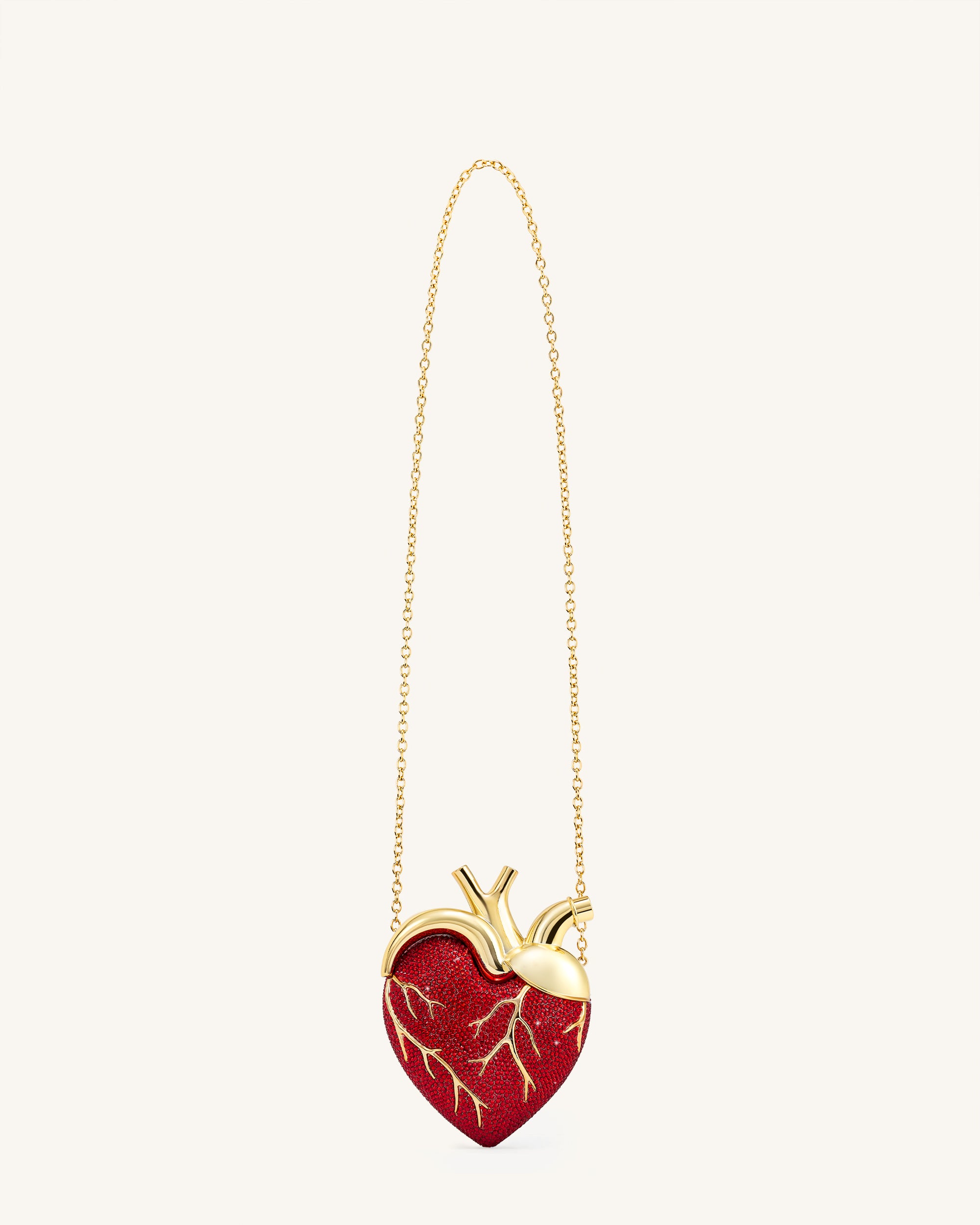 Maren Artificial Crystal Heart Shaped Bag - Red - Image 2
