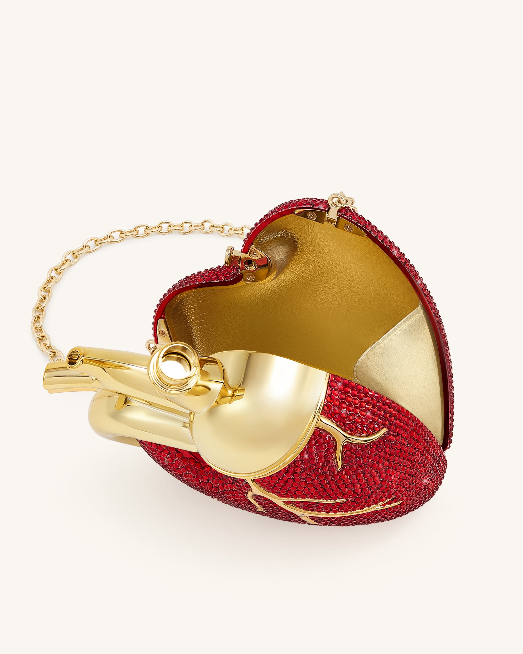 Maren Artificial Crystal Heart Shaped Bag - Red - Image 5