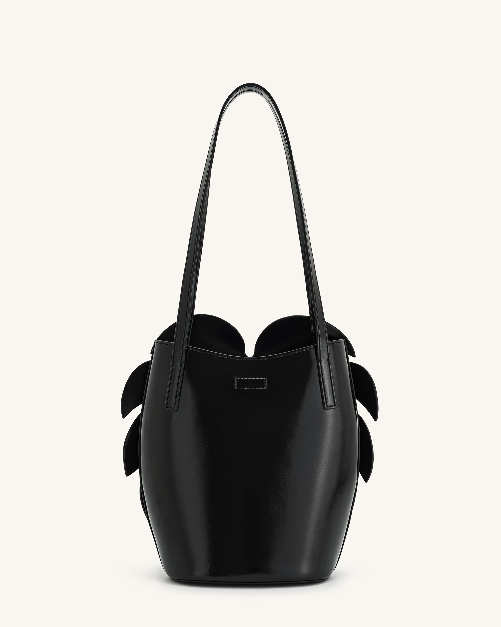 Cecelia Leaf Shape Shoulder Bag - Black - Image 3