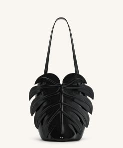 Cecelia Leaf Shape Shoulder Bag - Black