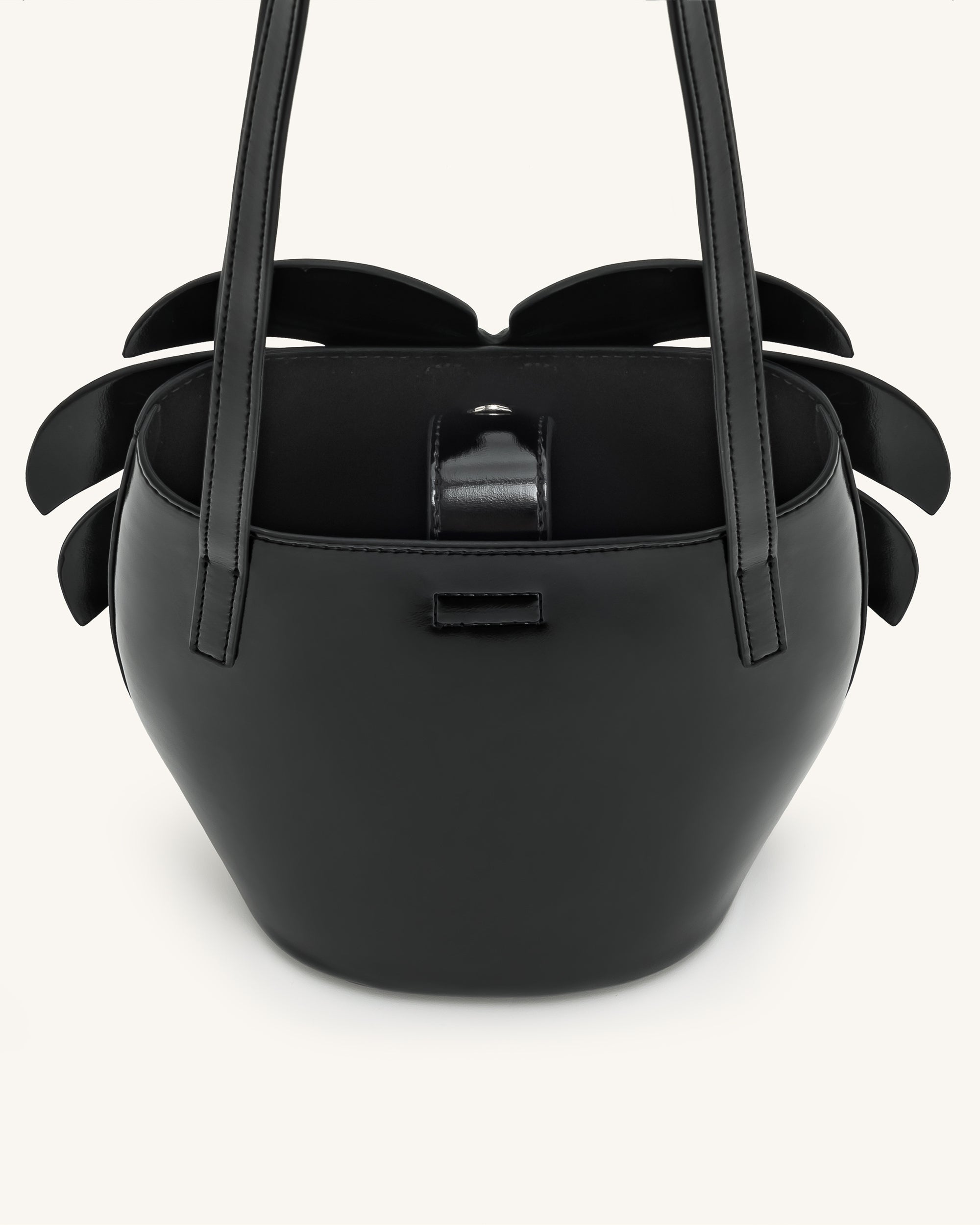 Cecelia Leaf Shape Shoulder Bag - Black - Image 4