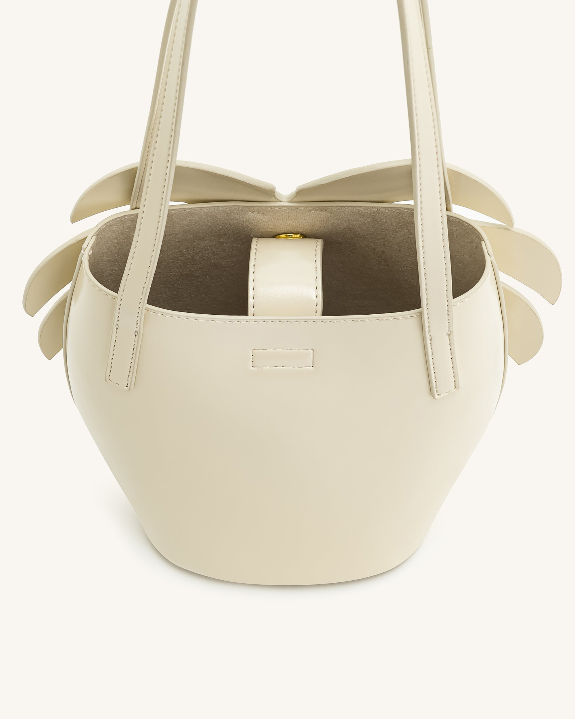 Cecelia Leaf Shape Shoulder Bag - White - Image 4