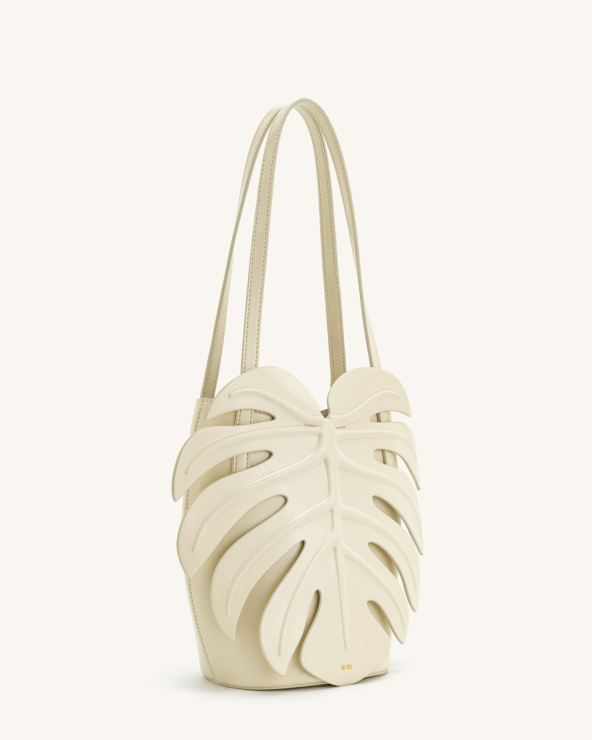 Cecelia Leaf Shape Shoulder Bag - White - Image 2