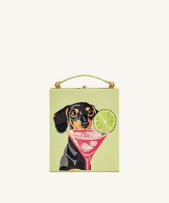 Taya-Puppy Pattern Book Shape Clutch Bag - Light Green