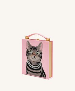 Alternative view of Taya Tabby Cat Pattern Book Shape Clutch Bag - Pink