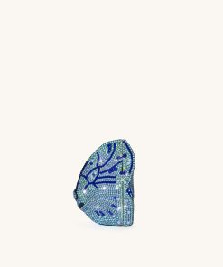 Alternative view of Paisley Crystal Butterfly Clutch - Blue