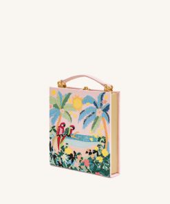 Alternative view of Taya Tropical Parrot Pattern Book Shape Clutch Bag - Pink