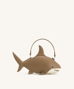 Nerys Shark Look Top Handle Bag - Light Brown