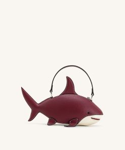 Nerys Shark Look Top Handle Bag - Burgundy