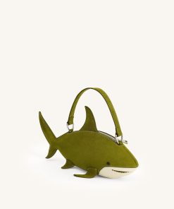 Alternative view of Nerys Faux Suede Shark Look Top Handle Bag - Dark Olive