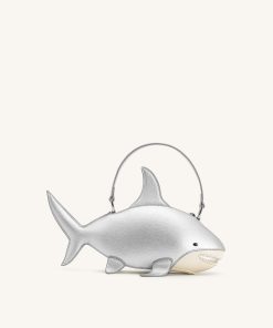 Nerys Shark Look Top Handle Bag - Silver