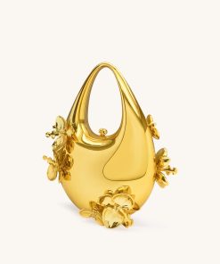 Alternative view of Lydia Floral Embellished Handbag - Gold