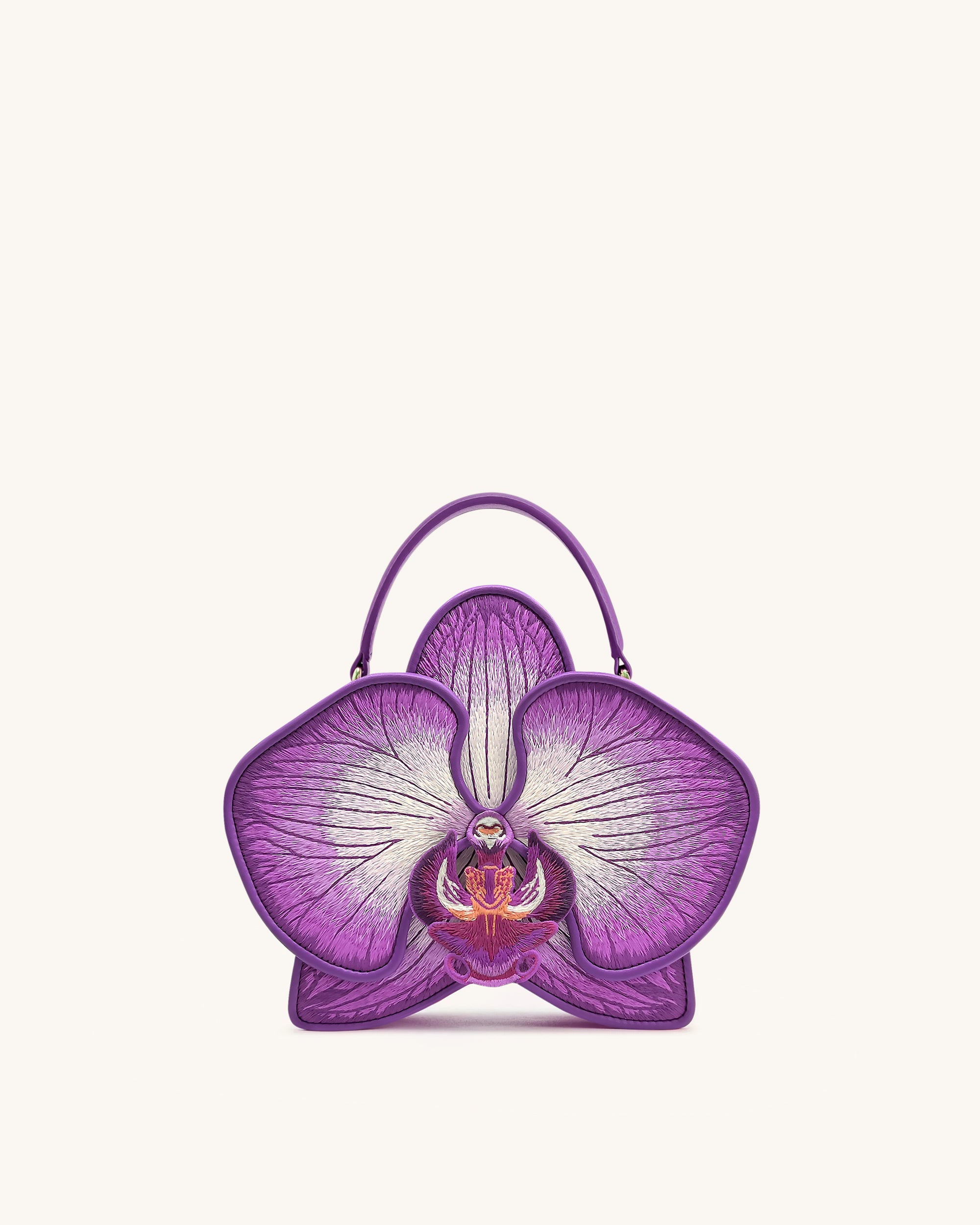 Flora Orchid Shaped Top Handle Bag - Purple