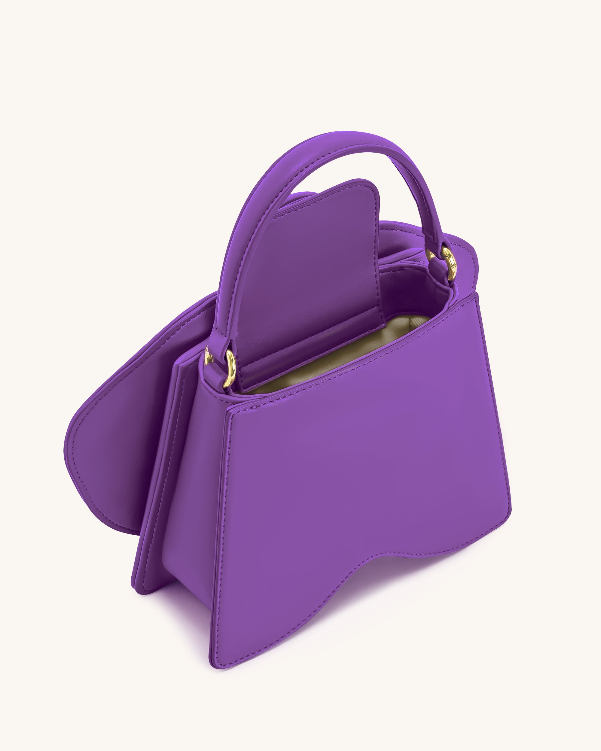 Flora Orchid Shaped Top Handle Bag - Purple - Image 4