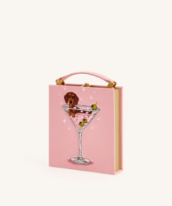 Alternative view of Taya Wine Glass Puppy Pattern Book Shape Clutch Bag - Pink