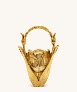 Ella Tulip Vase Top Handle Bag - Gold