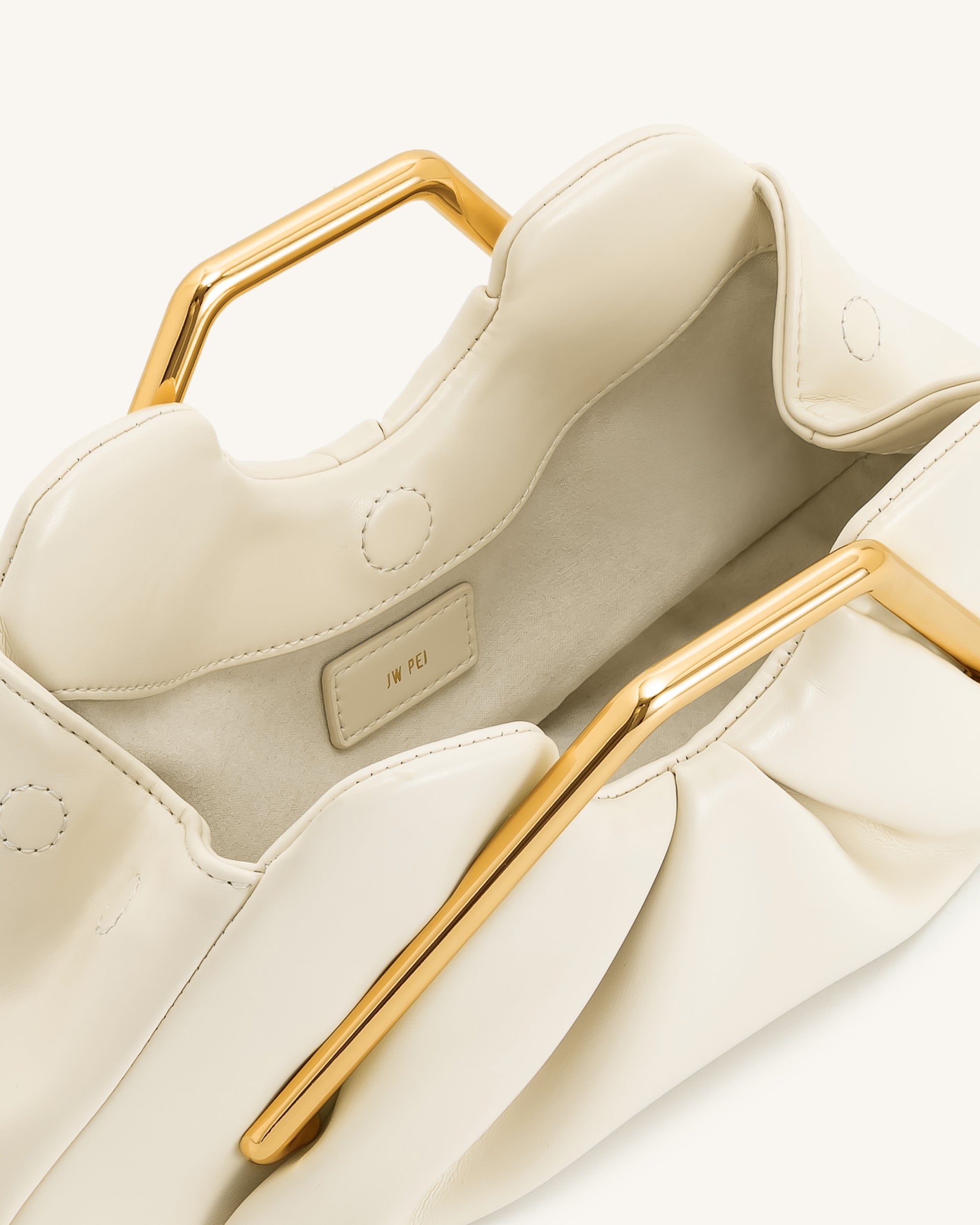Lila Metal Frame Clutch - Ivory - Image 4