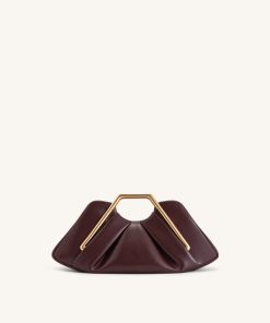 Lila Metal Frame Clutch - Burgundy