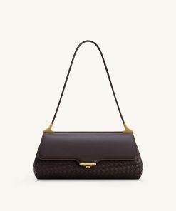 Eloise Woven Shoulder Bag - Dark Brown