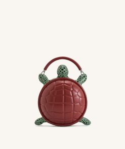 Ava Turtle Shape Handbag - Brown