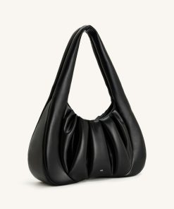 Alternative view of Ashley Ruched Shoulder Bag - Black