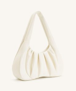 Alternative view of Ashley Ruched Shoulder Bag - White