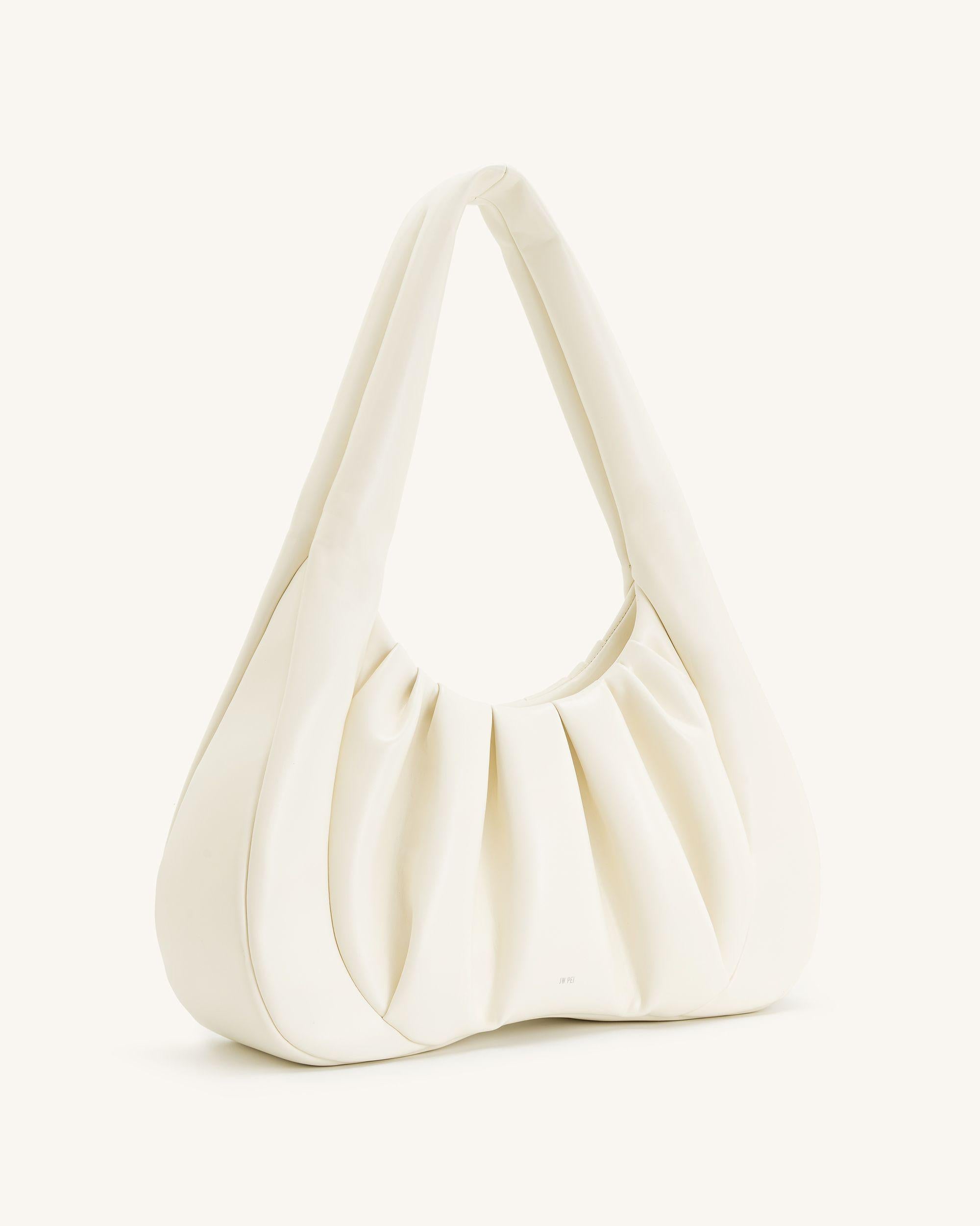 Ashley Ruched Shoulder Bag - White - Image 2