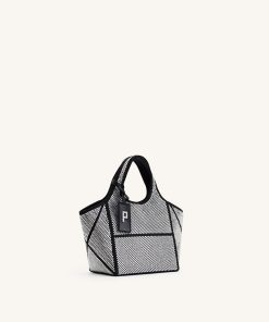 Alternative view of Eliana Artificial Crystal Mini Tote Bag - Anthracite