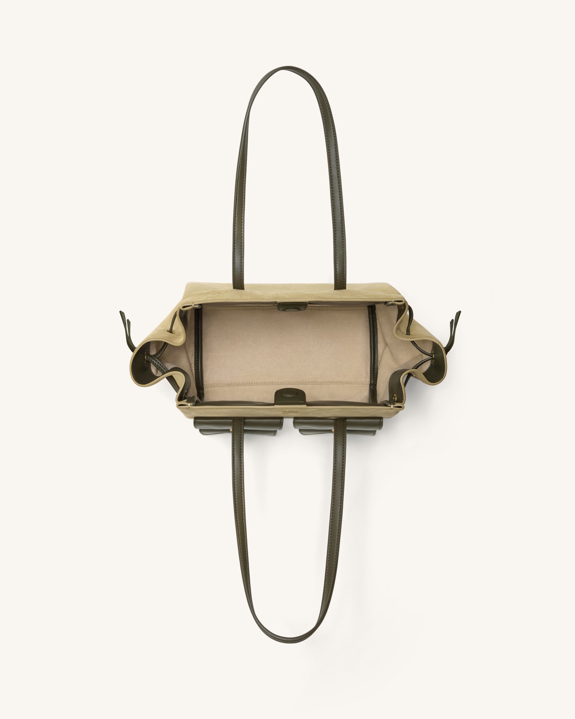 Linda Faux Suede Tote Bag - Green - Image 4