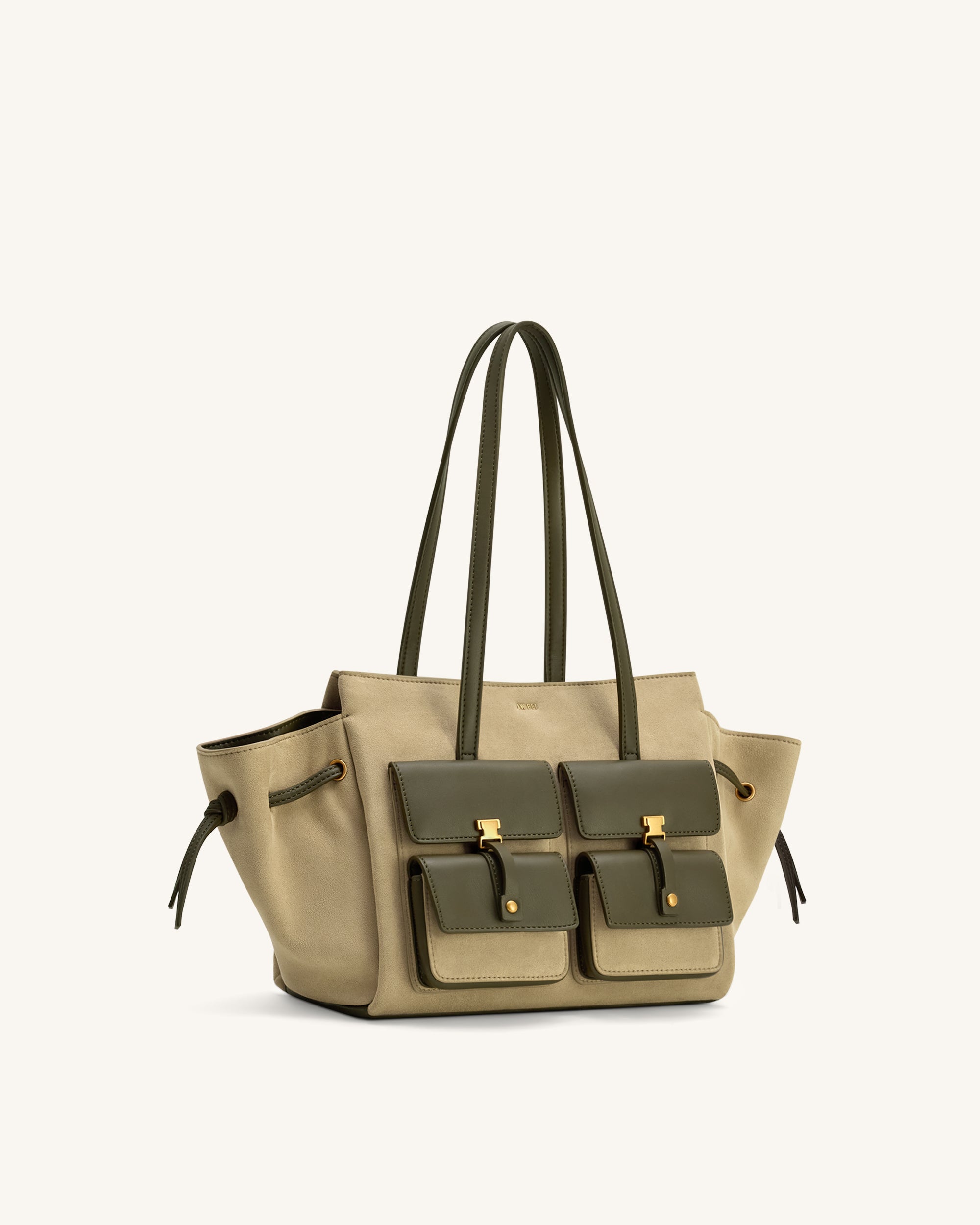 Linda Faux Suede Tote Bag - Green - Image 2