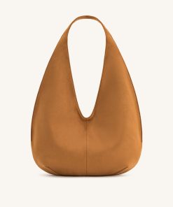 Dara Faux Suede Hobo Bag -Yellowish Brown