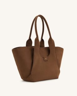 Alternative view of Cara Faux Suede Tote Bag - Mocha Brown