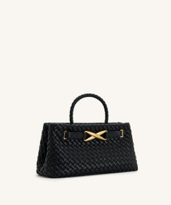 Alternative view of Elora Woven Tote Bag - Black