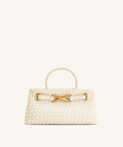 Elora Woven Tote Bag - White