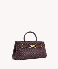 Alternative view of Elora Woven Tote Bag - Deep Burgundy