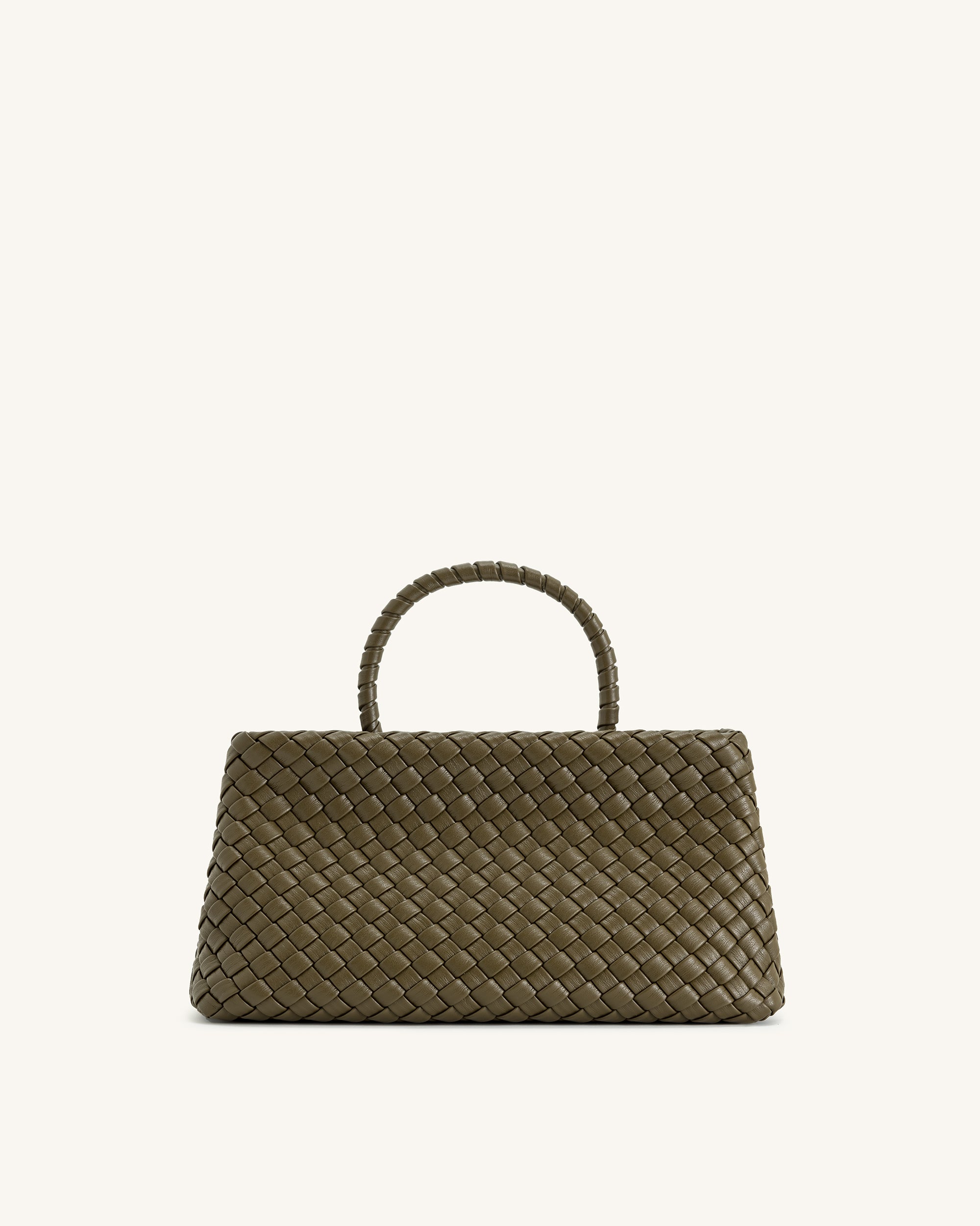 Elora Woven Tote Bag - Dark Olive - Image 3