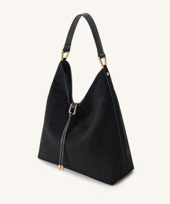 Alternative view of Aria Faux Suede Shoulder Bag - Black