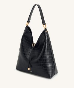 Alternative view of Aria Shoulder Bag - Black Croc
