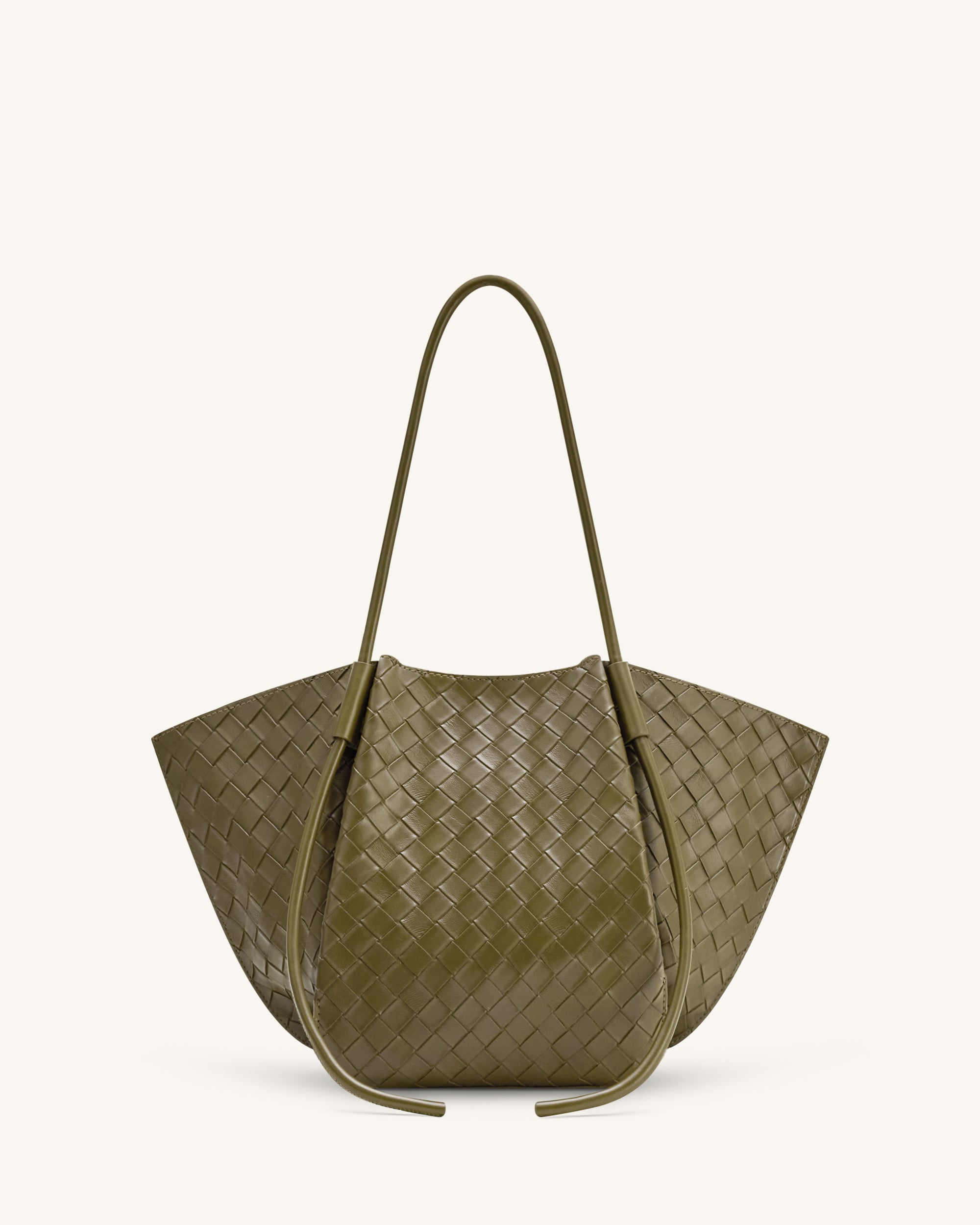 Nala Wide Weave Texture Tote Bag - Olive Green - Image 3