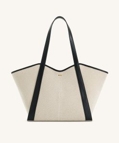 Kiana Large Capacity Tote Bag - Black Canvas