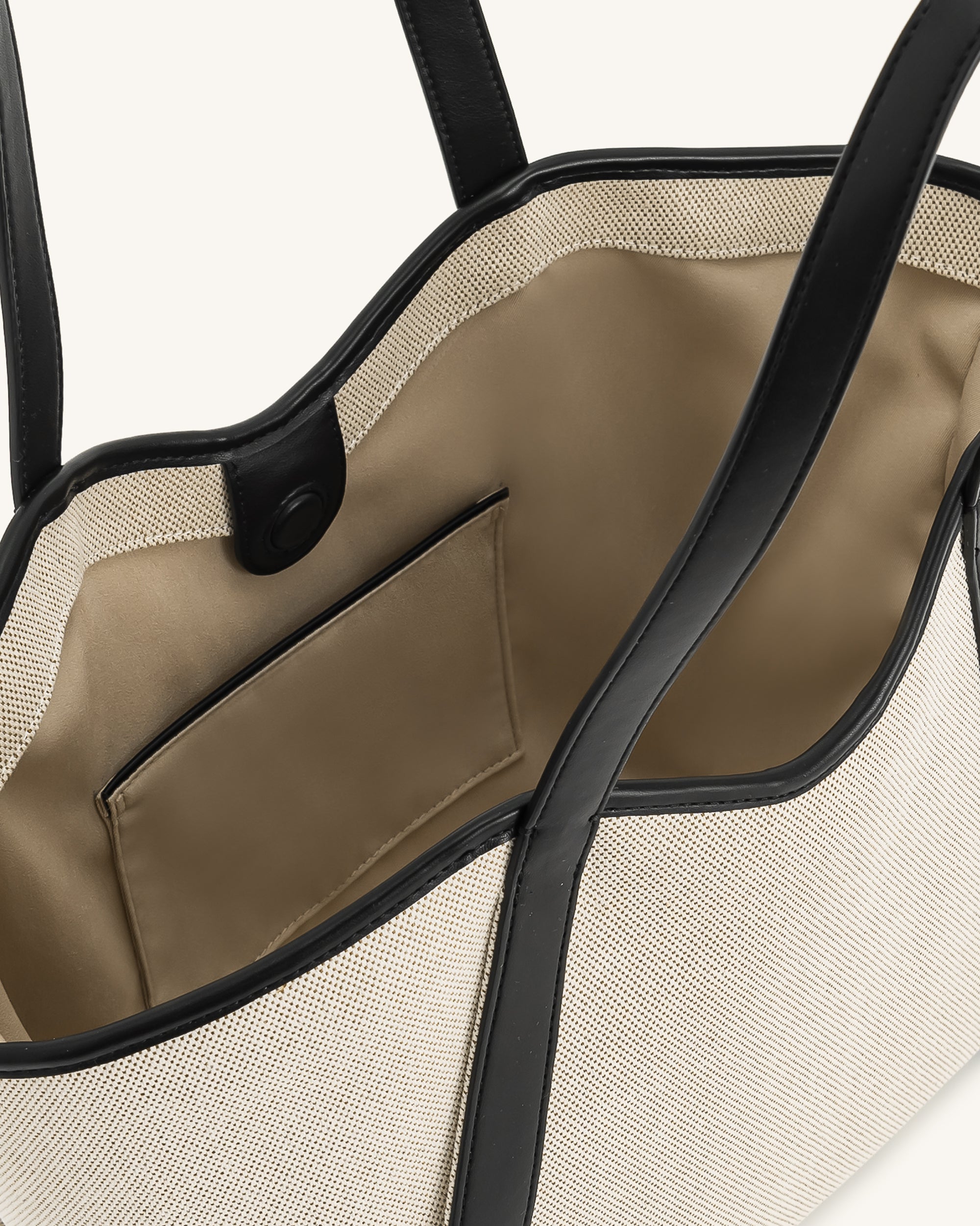 Kiana Large Capacity Tote Bag - Black Canvas - Image 4