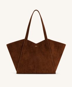 Kiana Large Capacity Tote Bag - Dark Brown